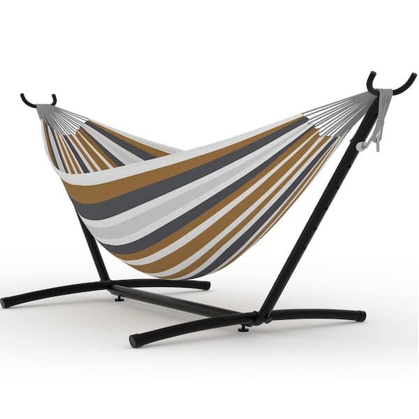 Double Freestanding Hammock With Heavy-Duty Steel Stand &amp; Bag