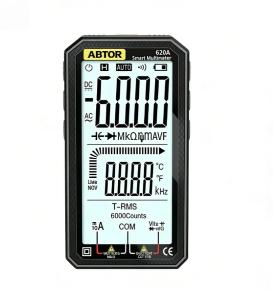 ABTOR Digital Multimeter 620A, Warning, Auto Detect, DC/AC Current, Voltage