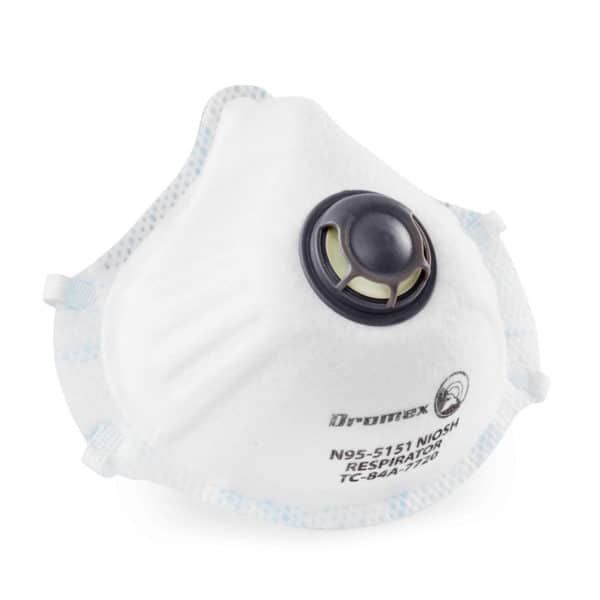 Dromex Valved N95 Face Mask Respirator - 12 Pack