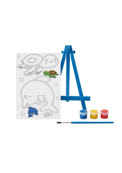 Kids Arts &amp; Crafts Dolphin Canvas Kit Includes Paints &amp; Brush Fun Painting