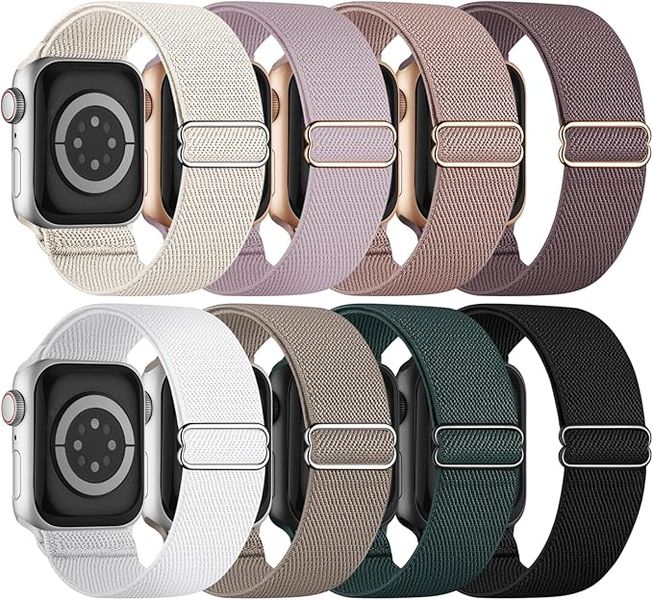 8pcs Stretchy Solo Loop Band Compatible with Apple Watch Bands