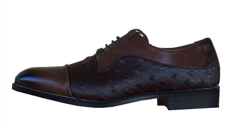 Stylish Ostrich Skin Design Men's Formal Shoes - Comfortable and Durable