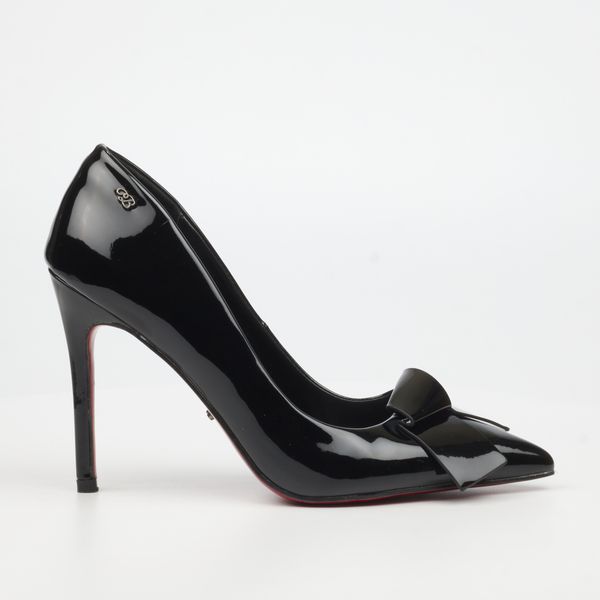 Miss Black Lola 65 Women Faux Patent Heel Courts - Black