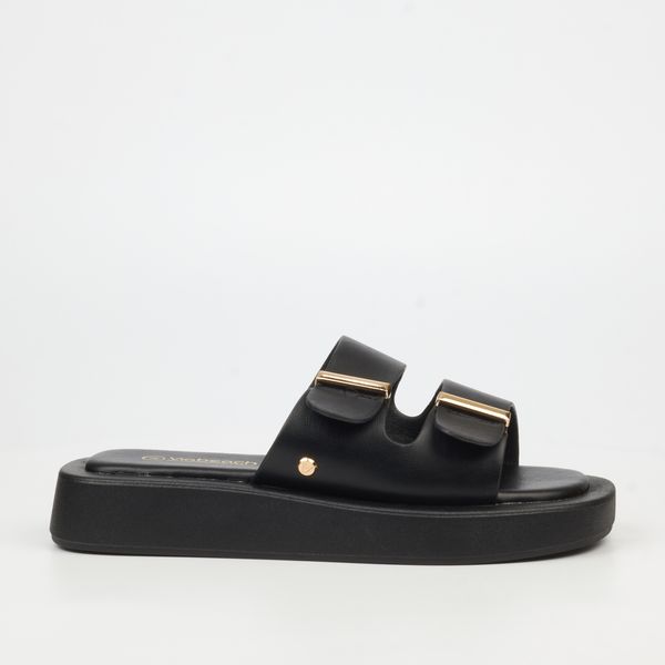 Via Beach Coconut 32 Black Women Faux Leather Sandal