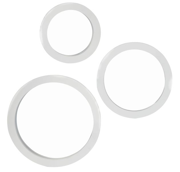 Home Quip White Bubble Mirror 3pce Set 20X20/25X25/30X30cm