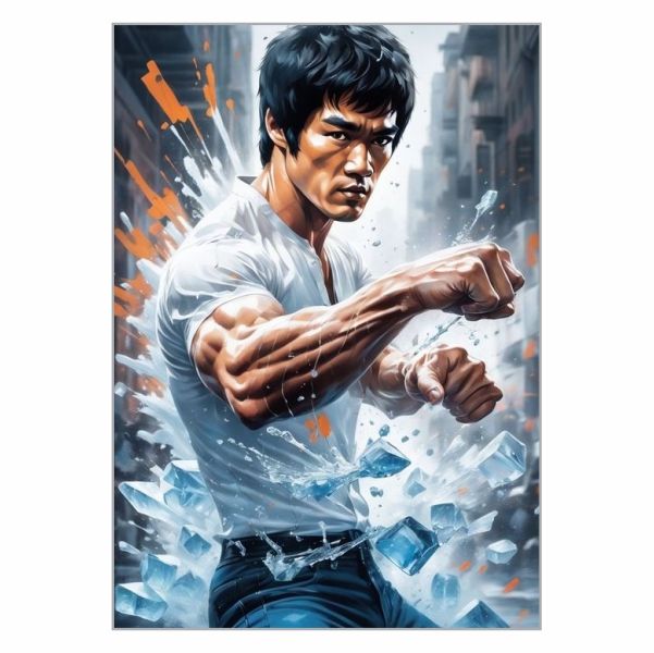 Bruce Lee White T-Shirt Poster - A1