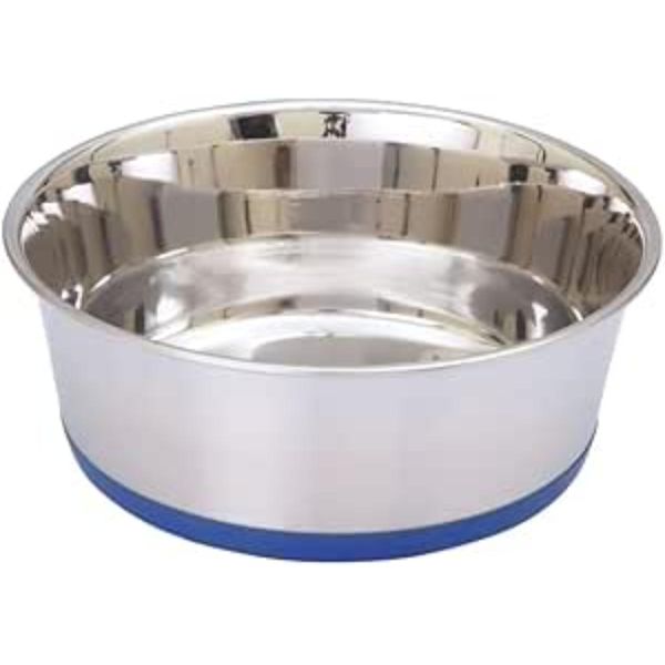 Optipet Heavy Dish 17cm - 600ml Stainless Steel Non-Slip Dog &amp; Cat Bowl