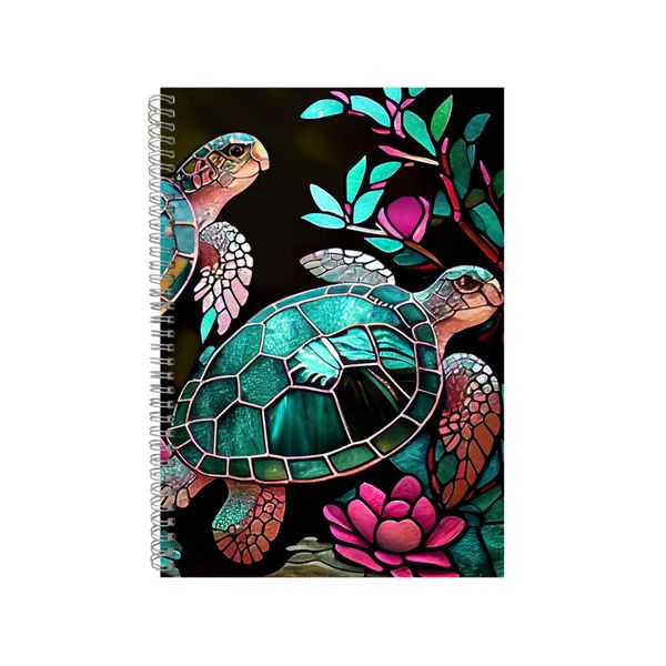 Neon Turtle Stained Glass Notebook Animal Gift Idea A4 Notepad Pad 88