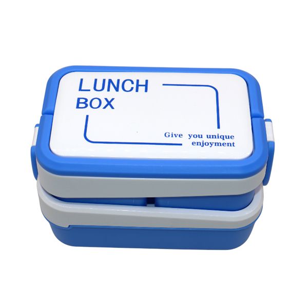 2 Layers Stackable Lunch Box with Utensils