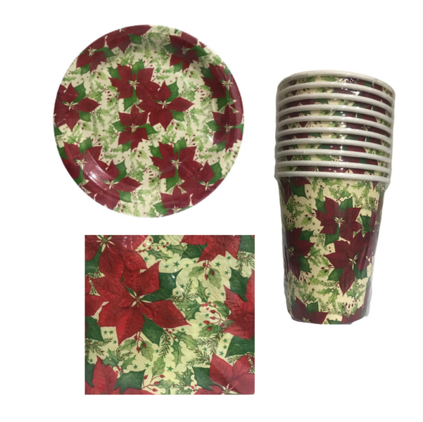Red Floral Christmas Party Combo - 40 Piece combo