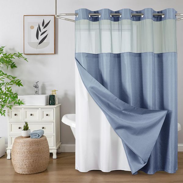 Waffle Weave Thickened Durable Shower Curtain, 190 x 180 cm