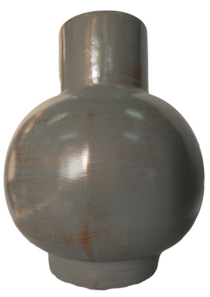 Vase Bulb Vase Grey with Gold - Décor Essentials - 24x15cm