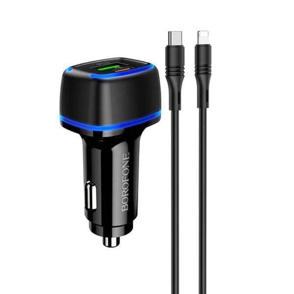 In-car charger BZ14A Mercury PD20W + QC3.0 set with cable Type - C to IP.