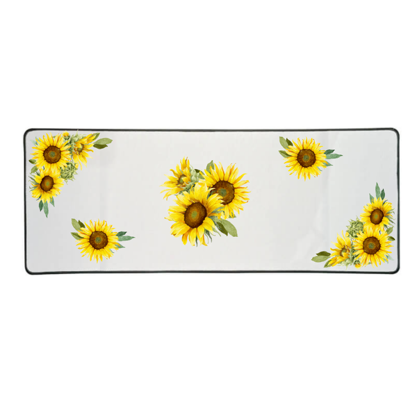 Katz Designs - Long Desk Mouse Pad - Sunflowers