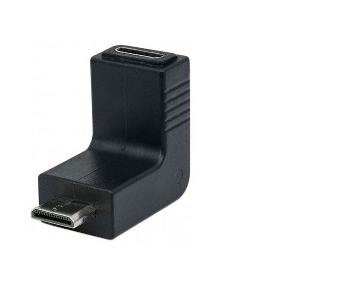 Manhattan HDMI Adapter - HDMI Mini C f to Mini C m, 90° Up Angle