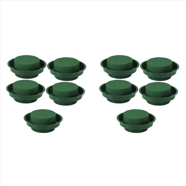 5 Pack Diy Flower Arrangement Kit Green Round Floral Foam With Bowl