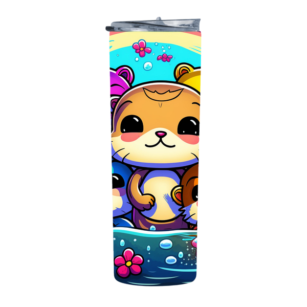 Happy Baby Sea Otters3 20 Oz Straight Skinny Tumbler 012