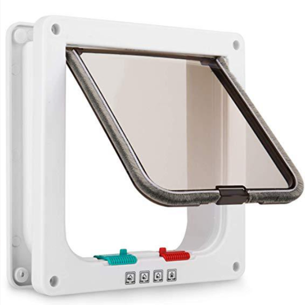 Swing Door For Pets, for Cats and Small Dogs, White