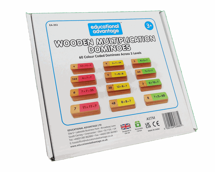 Wooden Multiplication Dominoes