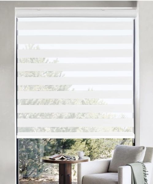 SMTE - Mordern Quality Zebra Roller Blind For Window - F1 - White