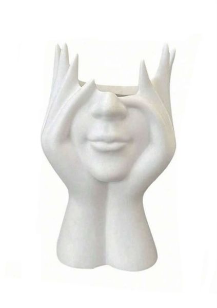 Multi-Functional Human Body Shaped Make-up Brush Holder - White