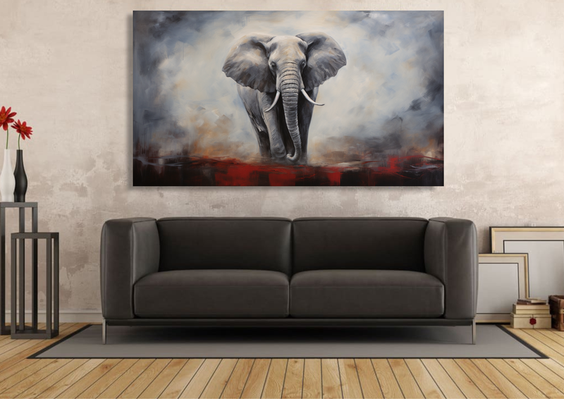 Canvas Wall Art - Elephant Serenity Abstract - IM1303