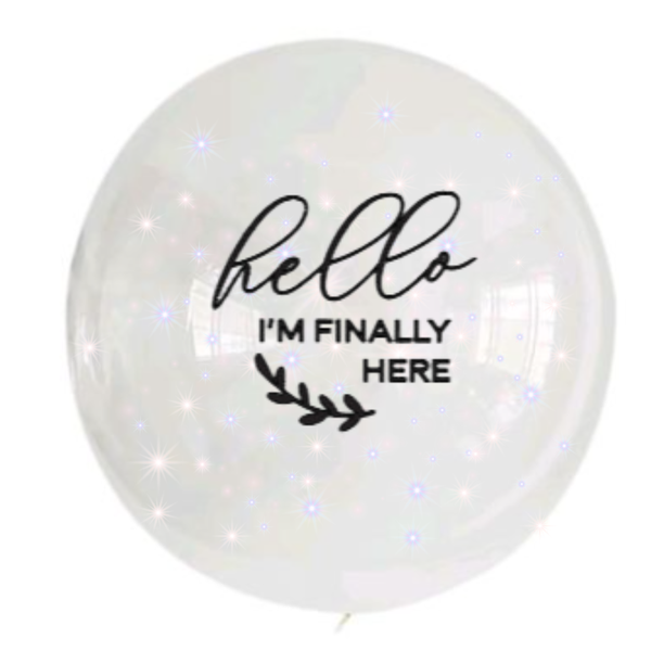 BG - Bobo Balloon - 24inch - Hello Im Finally Here