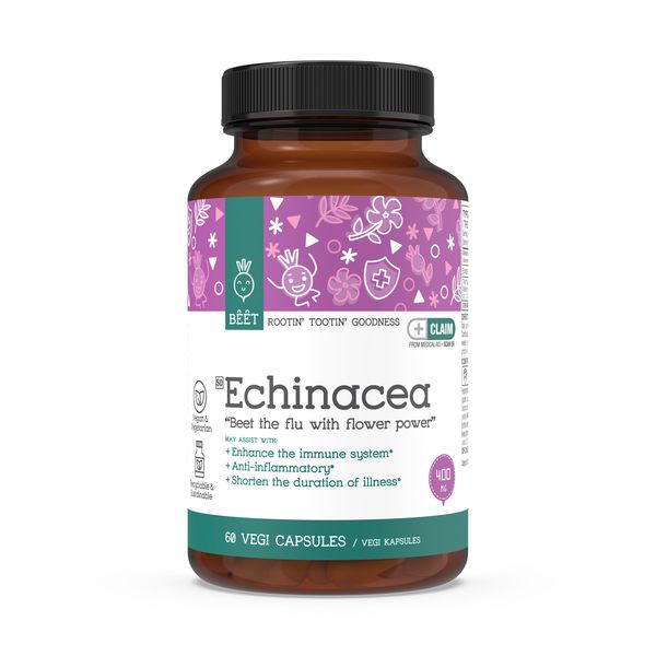 Echinacea 400mg (Purpurea Extract) Supplement Vegan 60 Vegi Capsules