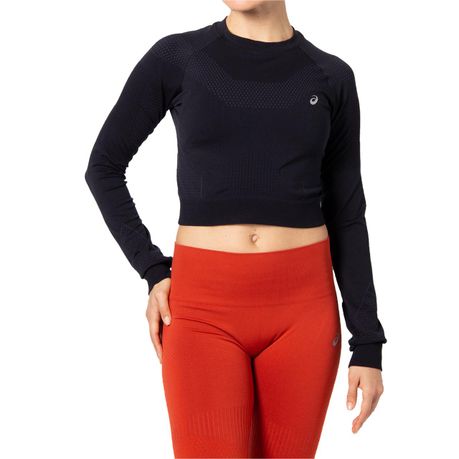 long sleeve running crop top