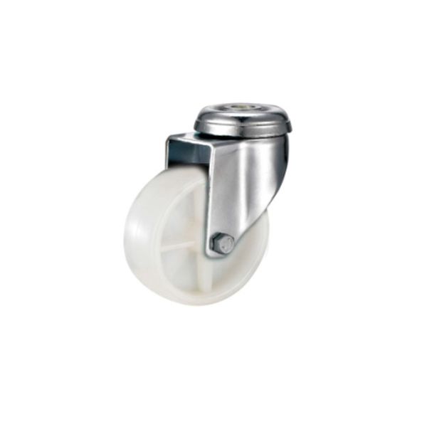 Tradequip - White Polypropylene Castor - Bolt Hole Swivel 125mm