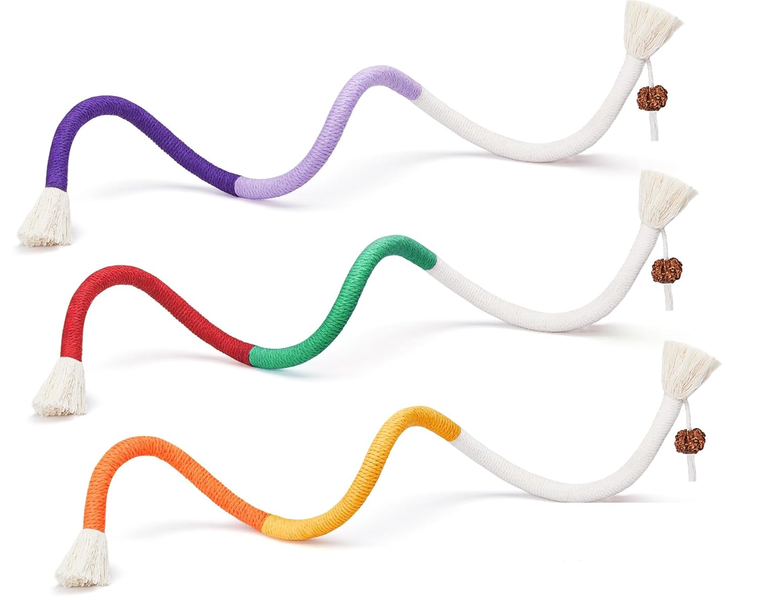 Cat Toys Chew Ropes 3Pcs, Safe Teeth Cleaning Toy