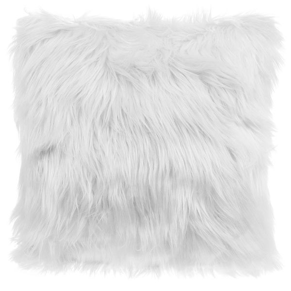 Fur Fluffy Cushion - White (2 Piece)