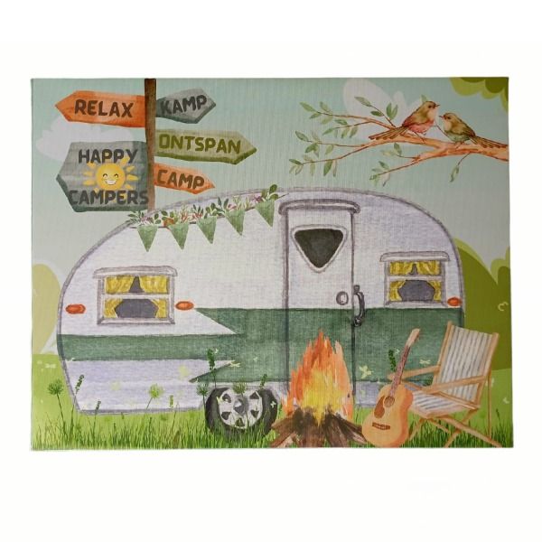 Lap Top Tray with Cushion Bottom - Caravan Camping Canvas Art Picture