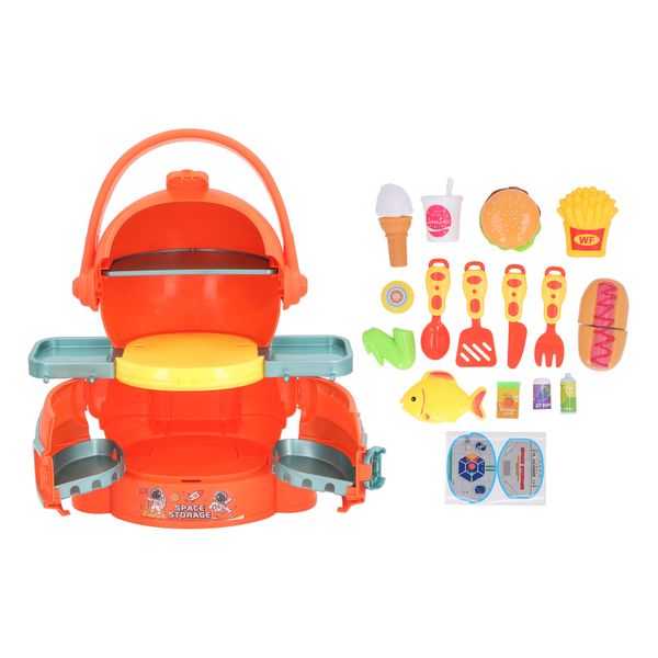 Fast Food Play Set Orange Interactive Educational Kitchen Play Food Toys