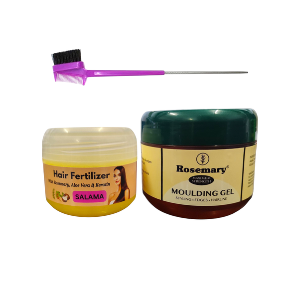 Rosemary Moulding Gel, Hair Fertilizer &amp; 3 in 1 Edge Control Brush