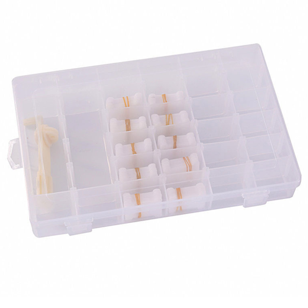 Bestby - 36-Grid Embroidery Thread Organizer Box with 100 Bobbins &amp; Winder