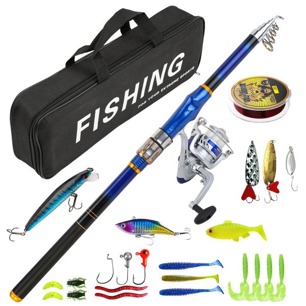 2.7M Blue Fiberglass Lure Rod and TE3000 Metal Reel Set