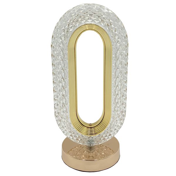 Tall Oval Colour Changing Crystal Look and Acrylic Desk Light - 26cm