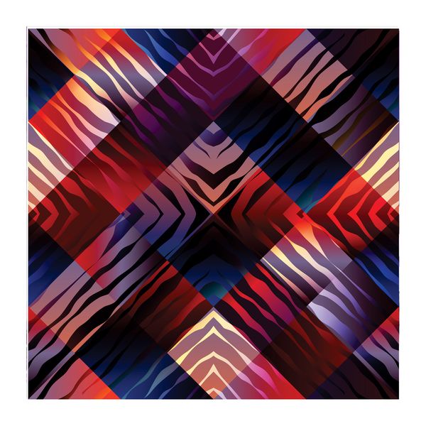 Red &amp; Blue Pattern Square Tablecloth image