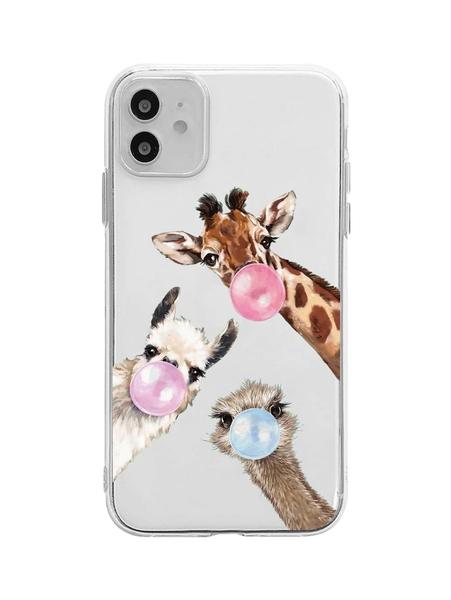 iCACY - Phone Case for iPhone - Giraffe/Llama Bubblegum