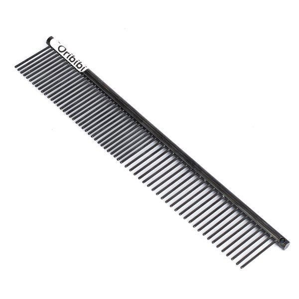 Oribibi - Grooming Comb for Dogs &amp; Cats (Stainless Steel, Black)