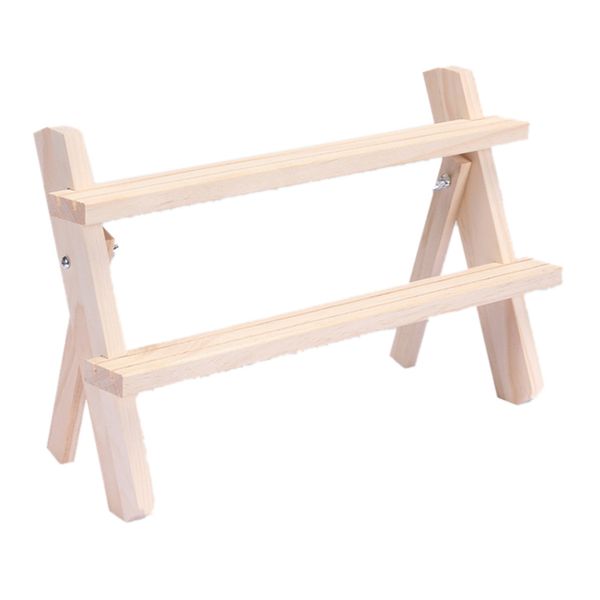 Fashion Wooden Stud Earrings Storage Holder Stand Rack Two Layers