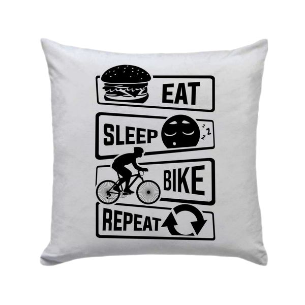 Eat Sleep Bike Repeat Pillow 30cm x 30cm