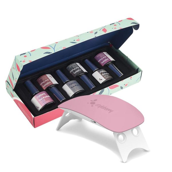 Styleberry Gel Polish Set 6 Colours with Portable Pink 6W Lamp
