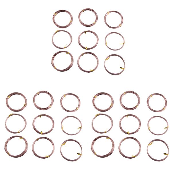 9 Rolls Aluminum Training Wire (1 0 Mm 1 5 Mm 2 0 Mm) (Brown)
