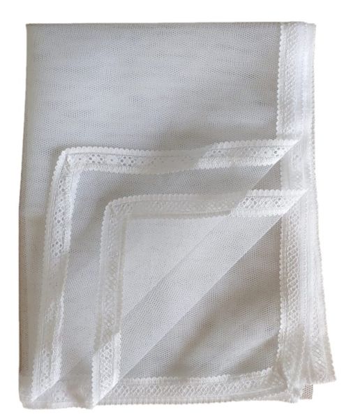 Food Net / Cover - 90 cm x 120 cm - White Net with White Lace