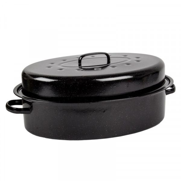 Kaufmann Oval Enamel Coated Pan + Lid 45X31.25X18 8L