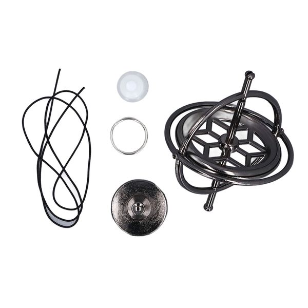 Alloy Gyroscope Toy Balance Relaxing Decompression Finger Gyroscope Black