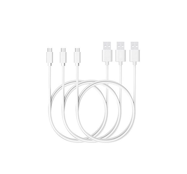 Pack of 3 1 m Micro Cable - White
