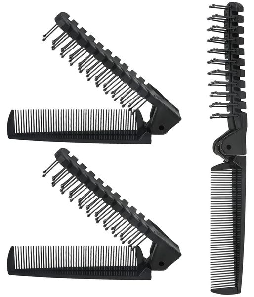3PCS Travel Foldable Brush, Anti-Static Hair Comb, Double Headed